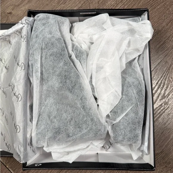 Black Platform Faux Fur Mule Slide Heels - Picture 7 of 8